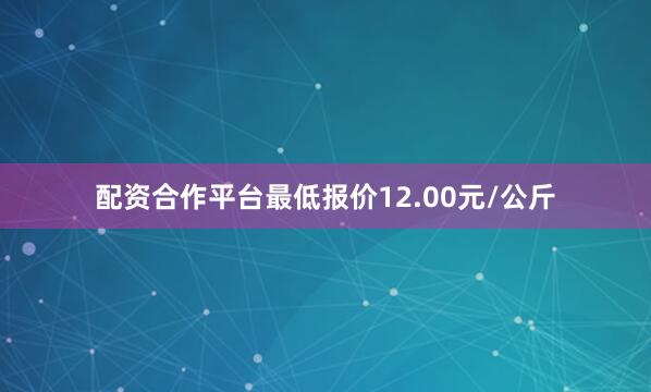 配资合作平台最低报价12.00元/公斤